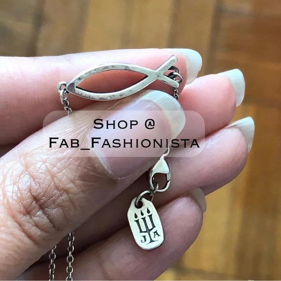 James Avery Ichthus Fish Necklace Sterling Silver Retired Rare - Picture 10 of 15